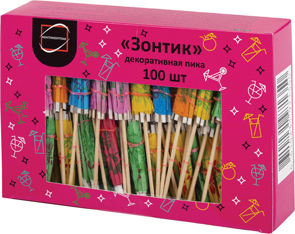 Изображение товара Набор шпажек для канапе Офисмаг Зонтик / 140239 (100шт)