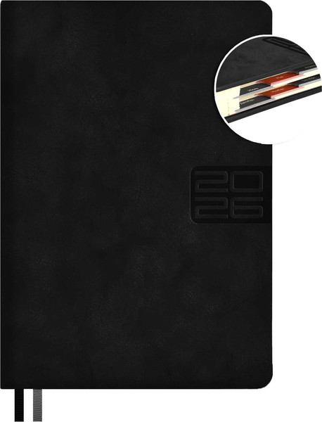 Изображение товара Ежедневник Escalada Тиволи Глосс 2026 / 70239 (176л, черный)