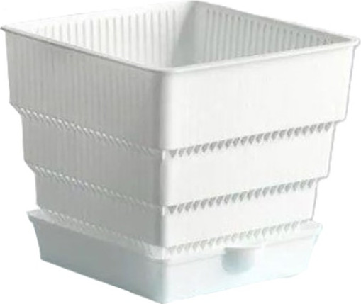 Изображение товара Вазон BOTANICA Air для кактусов и суккулентов (10x9.6см, с поддоном, белый)