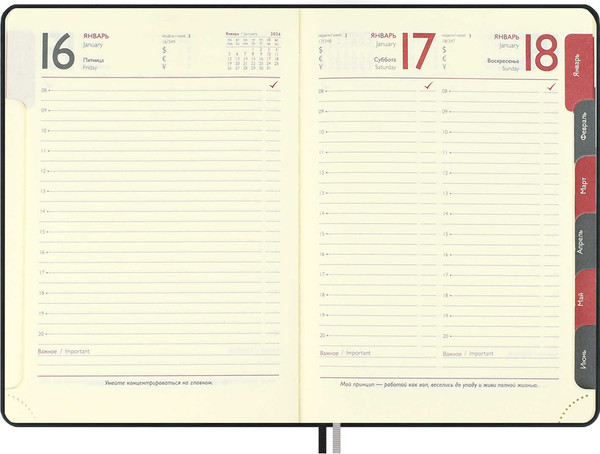 Изображение товара Ежедневник Escalada Тиволи Глосс 2026 / 70291 (176л, черный)