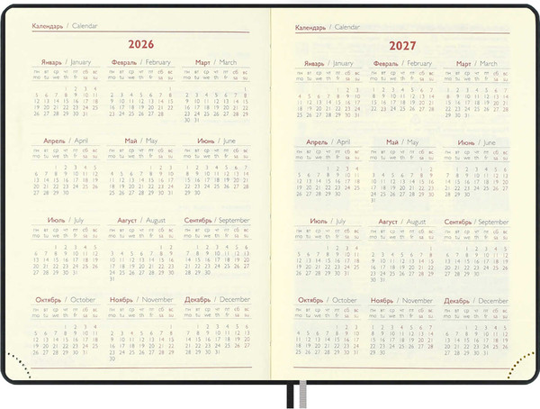 Изображение товара Ежедневник Escalada Тиволи Глосс 2026 / 70291 (176л, черный)