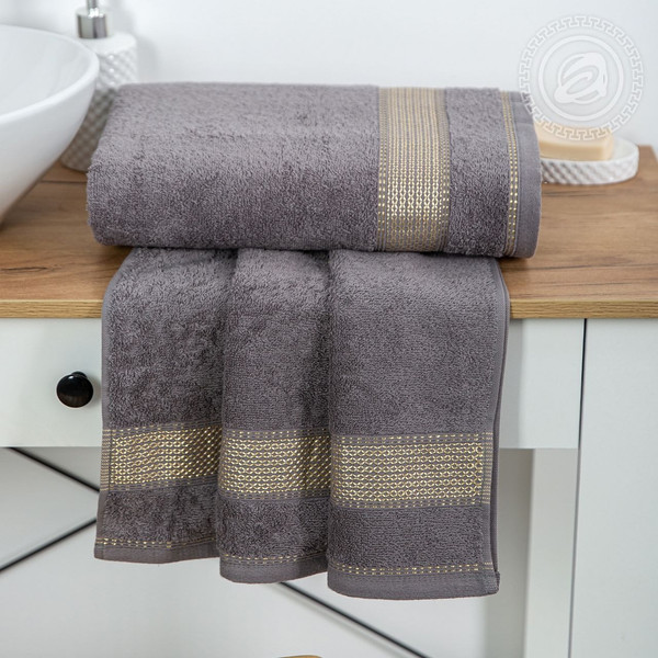 Изображение товара Полотенце АртПостель Палитра Арт Дизайн 70x140 (темно-серый)