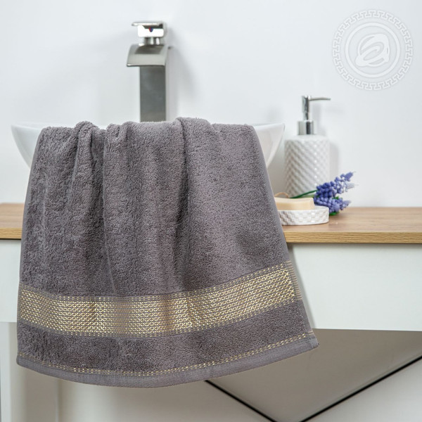 Изображение товара Полотенце АртПостель Палитра Арт Дизайн 70x140 (темно-серый)