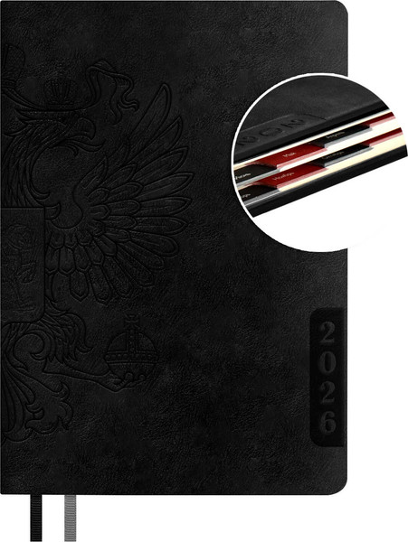 Изображение товара Ежедневник Escalada Наппа 2026 / 70245 (176л, черный)