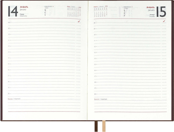 Изображение товара Ежедневник Escalada Замша 2026 / 70266 (176л, коричневый)