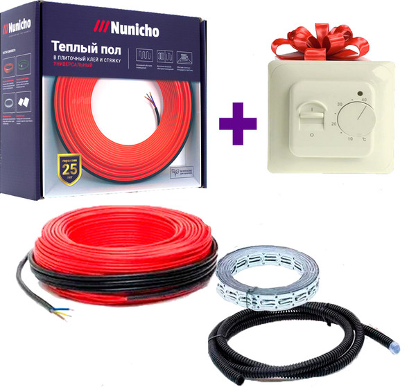 Изображение товара Теплый пол электрический Nunicho Etalon SHS 200Вт с терморегулятором RТС 70.26 (10м)