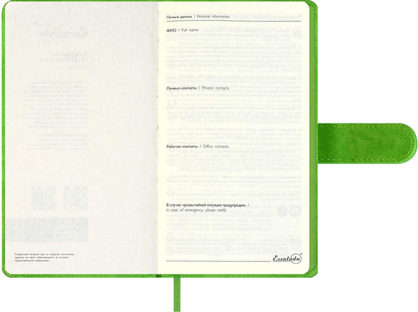 Изображение товара Ежедневник Escalada Тиволи / 70679 (120л, салатовый)