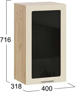 Изображение товара Шкаф навесной для кухни ТриЯ Габриэлла 1ВВ4С с одной дверью (дуб крафт золотой/крем)