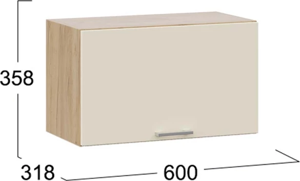 Изображение товара Шкаф навесной для кухни ТриЯ Габриэлла 1ВВ6Г с одной откидной дверью (дуб крафт золотой/крем)