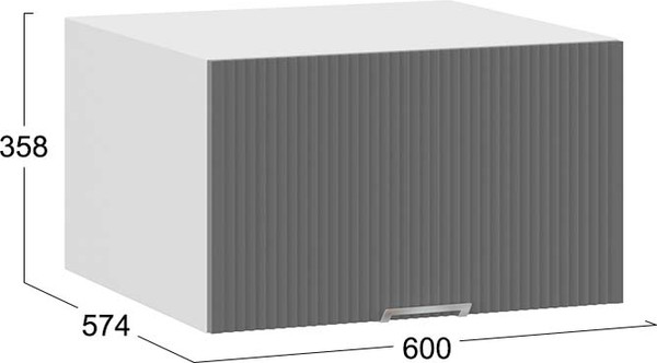 Изображение товара Шкаф под вытяжку ТриЯ Кимберли 1В6ГП с одной откидной дверью (белый/титан)