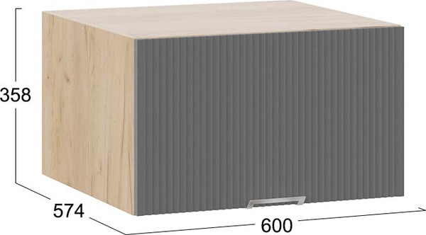 Изображение товара Шкаф под вытяжку ТриЯ Кимберли 1В6ГП с одной откидной дверью (дуб крафт золотой/титан)