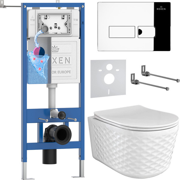 Изображение товара Унитаз подвесной с инсталляцией Roxen StounFix Dual Fresh 979002