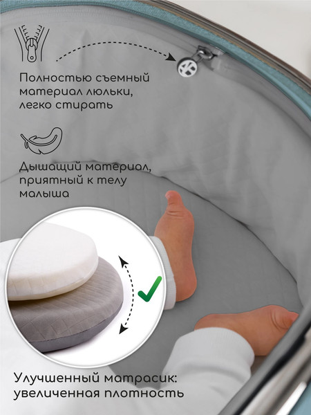 Изображение товара Детская универсальная коляска Amarobaby Motus V2 / AB23-10MOTUSV2/18 (бирюзовый)