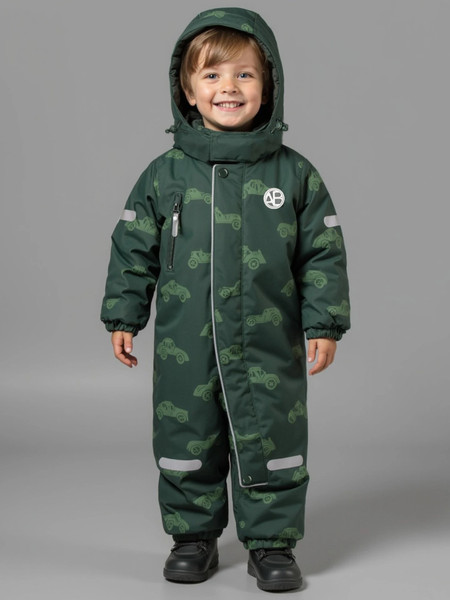 Изображение товара Комбинезон прогулочный детский Amarobaby Adventure / AB-OD25-6202AD/13-98 (р.98-104, зеленый/машины)