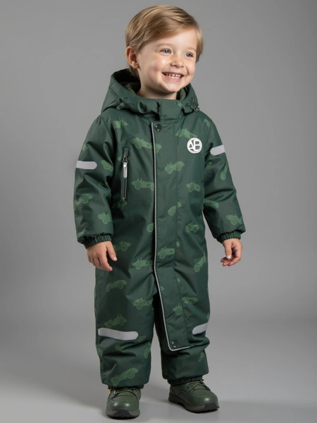 Изображение товара Комбинезон прогулочный детский Amarobaby Adventure / AB-OD25-6202AD/13-98 (р.98-104, зеленый/машины)