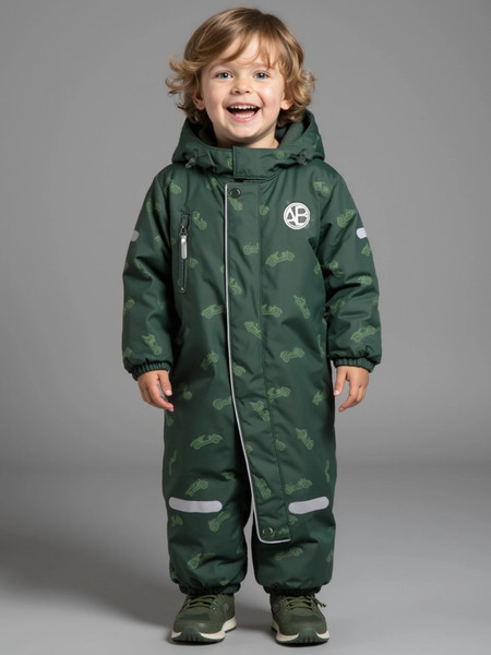 Изображение товара Комбинезон прогулочный детский Amarobaby Adventure / AB-OD25-6202AD/13-98 (р.98-104, зеленый/машины)