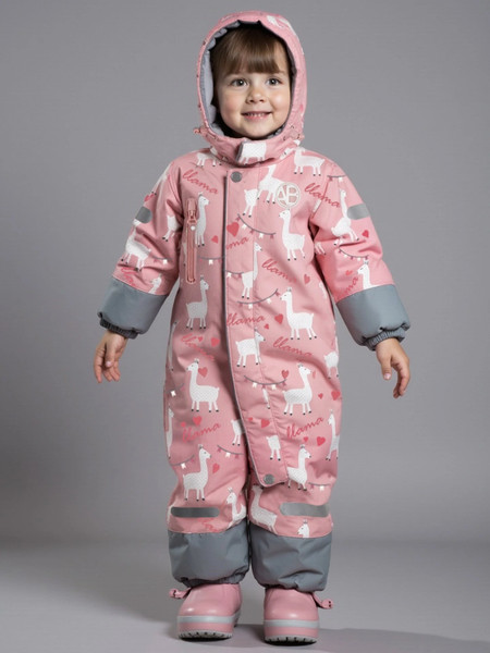 Изображение товара Комбинезон прогулочный детский Amarobaby Adventure / AB-OD25-6202AD/06-98 (р.98-104, розовый/лама)