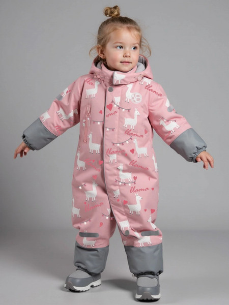 Изображение товара Комбинезон прогулочный детский Amarobaby Adventure / AB-OD25-6202AD/06-98 (р.98-104, розовый/лама)