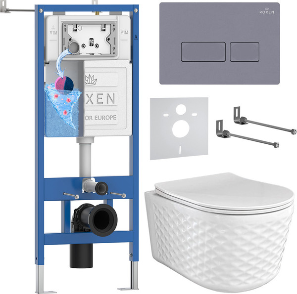 Изображение товара Унитаз подвесной с инсталляцией Roxen StounFix Dual Fresh 979005