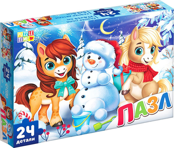 Изображение товара Пазл Puzzle Time Новогодние забавы лошадок / 10885664
