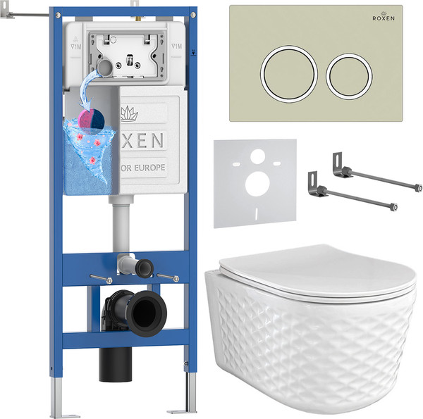 Изображение товара Унитаз подвесной с инсталляцией Roxen StounFix Dual Fresh 979011