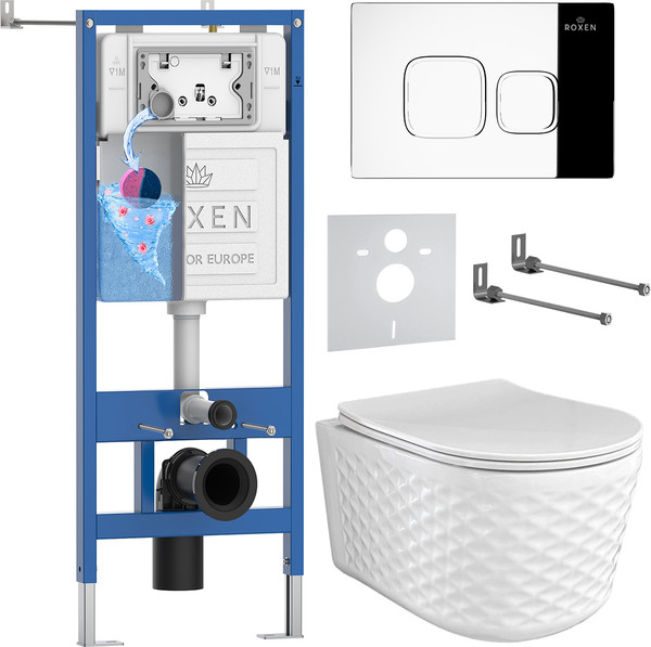 Изображение товара Унитаз подвесной с инсталляцией Roxen StounFix Dual Fresh 979016