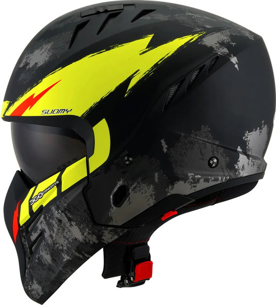 Изображение товара Мотошлем Suomy Armor Hi Volt / K6AM0004.5 (L, черный матовый/желтый)