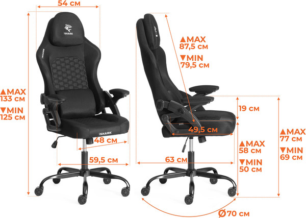 Изображение товара Кресло офисное Tetchair iShark (ткань, черный/красный)