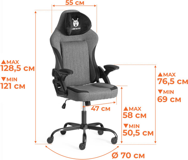 Изображение товара Кресло офисное Tetchair iWolf (ткань, черный/коричневый)