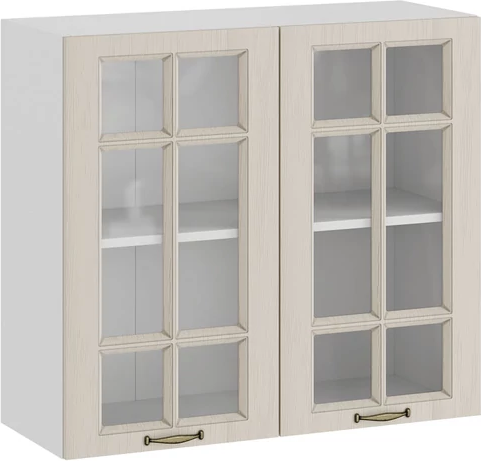 Изображение товара Шкаф навесной для кухни ТриЯ Лина 1ВВ8С с двумя дверьми (белый/крем)