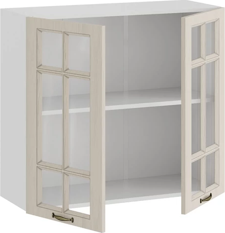 Изображение товара Шкаф навесной для кухни ТриЯ Лина 1ВВ8С с двумя дверьми (белый/крем)