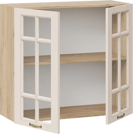 Изображение товара Шкаф навесной для кухни ТриЯ Лина 1ВВ8С с двумя дверьми (дуб крафт золотой/крем)