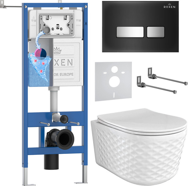 Изображение товара Унитаз подвесной с инсталляцией Roxen StounFix Dual Fresh 979025