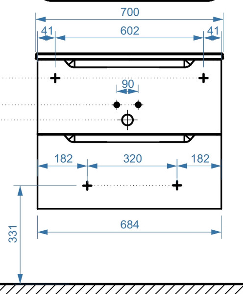 Изображение товара Тумба под умывальник Belux Ганновер НП 70-02 (1, белый глянец)
