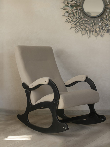 Изображение товара Кресло-качалка Mio Tesoro Бастион-32 (велюр бежевый/черный)