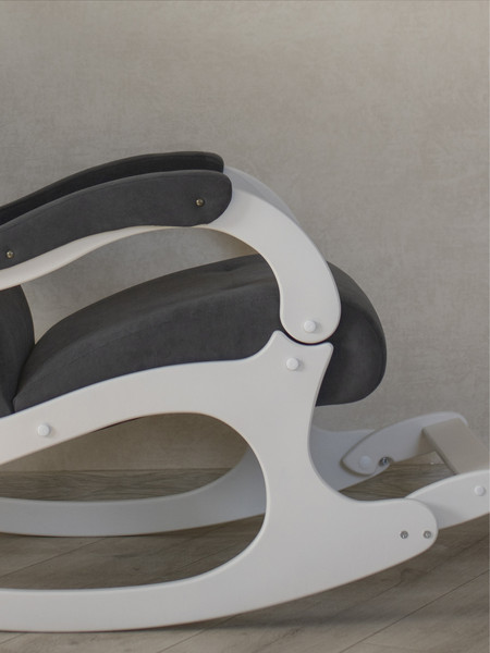 Изображение товара Кресло-качалка Mio Tesoro Бастион-32 (велюр графит/белый)