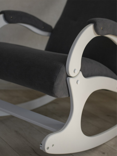 Изображение товара Кресло-качалка Mio Tesoro Бастион-32 (велюр графит/белый)