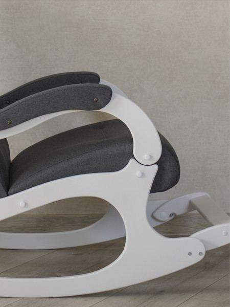 Изображение товара Кресло-качалка Mio Tesoro Бастион-32 (рогожка графит/белый)