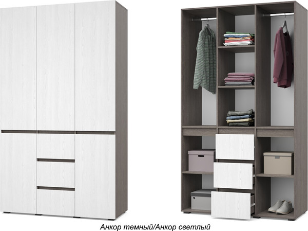 Изображение товара Шкаф Modern Тифани Т34 (анкор темный/анкор светлый)