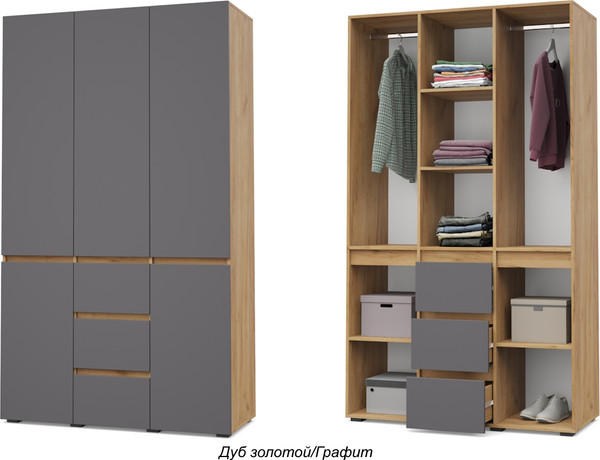 Изображение товара Шкаф Modern Тифани Т34 (золотистый дуб/графит)