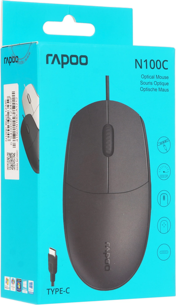 Изображение товара Мышь Rapoo N100C Type-C (черный)