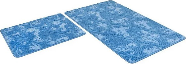 Изображение товара Набор ковриков для ванной и туалета Shahintex Vintage 60x100+60x50 (синий 02)