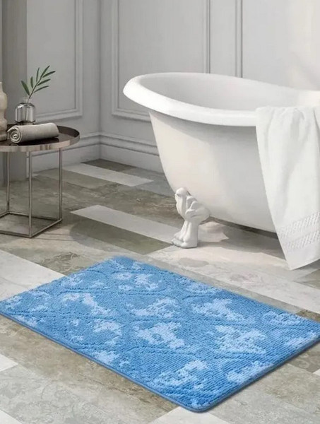 Изображение товара Набор ковриков для ванной и туалета Shahintex Vintage 60x100+60x50 (синий 02)