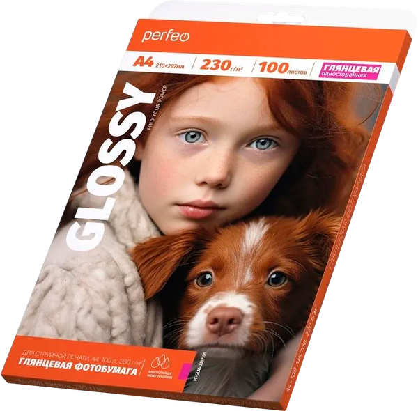 Изображение товара Фотобумага Perfeo PF-GLA4-230/100 А4 G14 (100л, глянцевая)