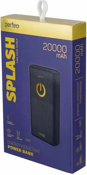 Изображение товара Портативное зарядное устройство Perfeo Powerbank 20000mah / PF_B4298 (черный)