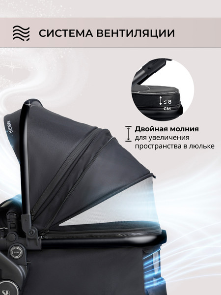 Изображение товара Детская универсальная коляска Sweet Baby Ranger 3в1 (Neo Black Glossy)