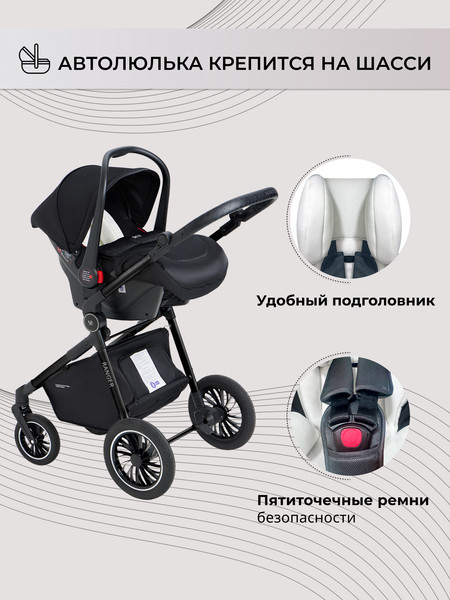 Изображение товара Детская универсальная коляска Sweet Baby Ranger 3в1 (Neo Black Glossy)