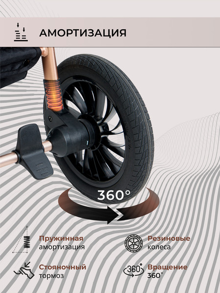 Изображение товара Детская универсальная коляска Sweet Baby Ranger 3в1 (Neo Black Gold)