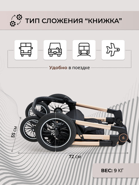 Изображение товара Детская универсальная коляска Sweet Baby Ranger 3в1 (Neo Black Gold)