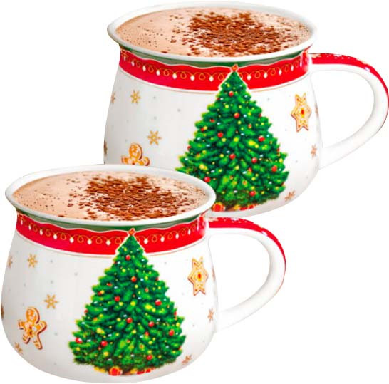 Изображение товара Набор кружек Elan Gallery Новогодняя елка New Bone China / 420791